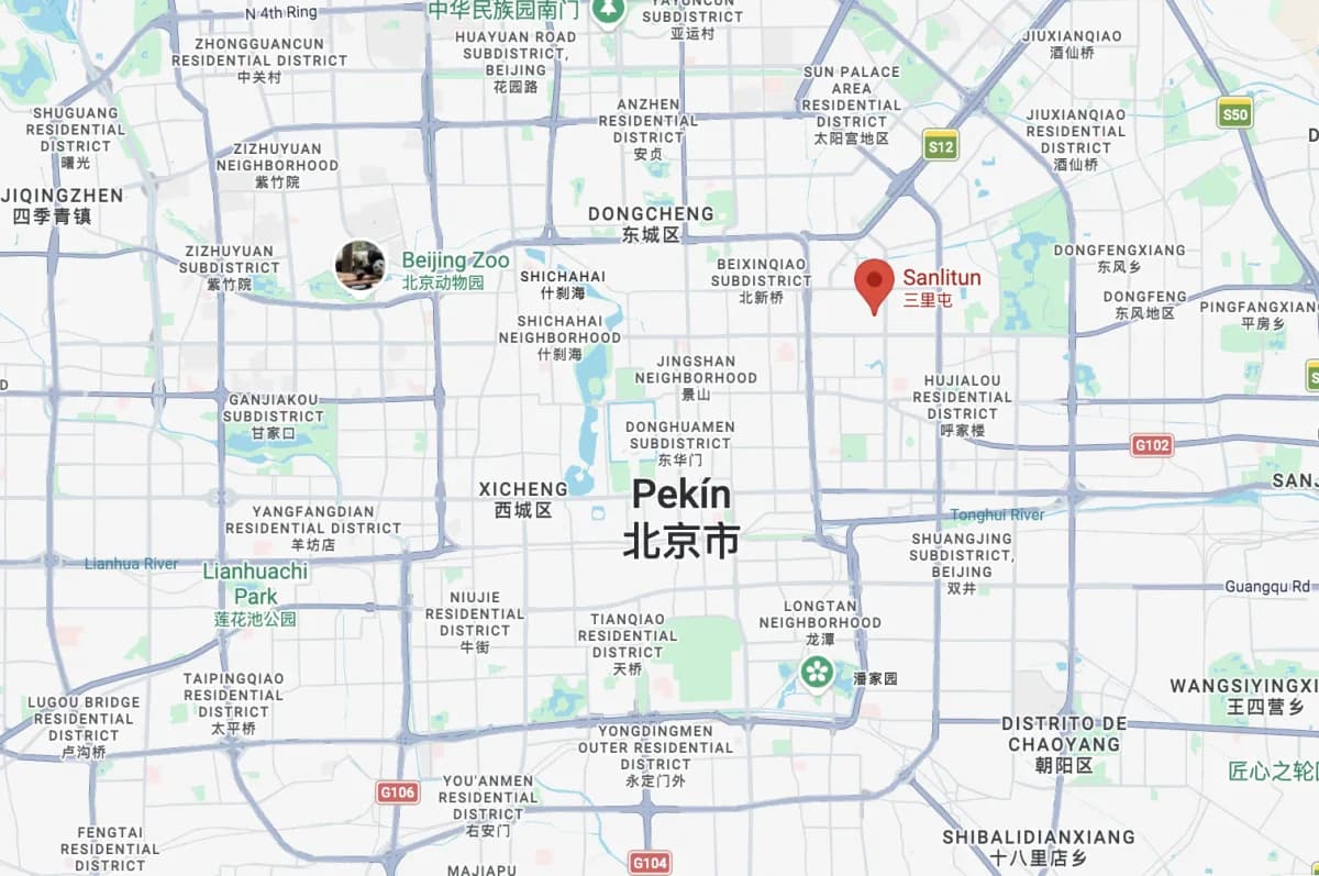 Map of the Sanlitun area in Beijing
