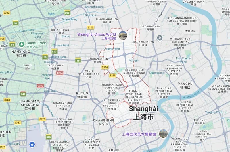 Mapa del barrio de Jing'an, Shanghái