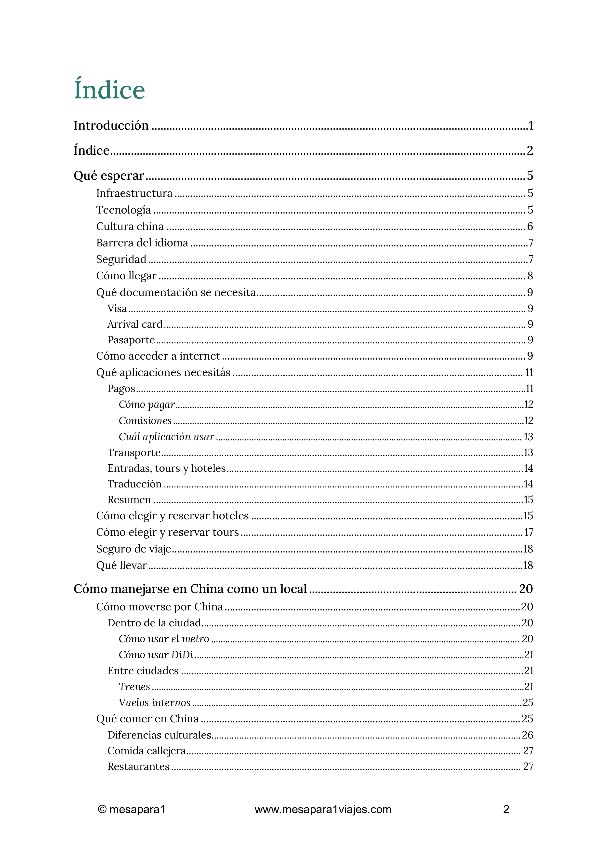 Índice de la guía de viaje a China (1 de 3)