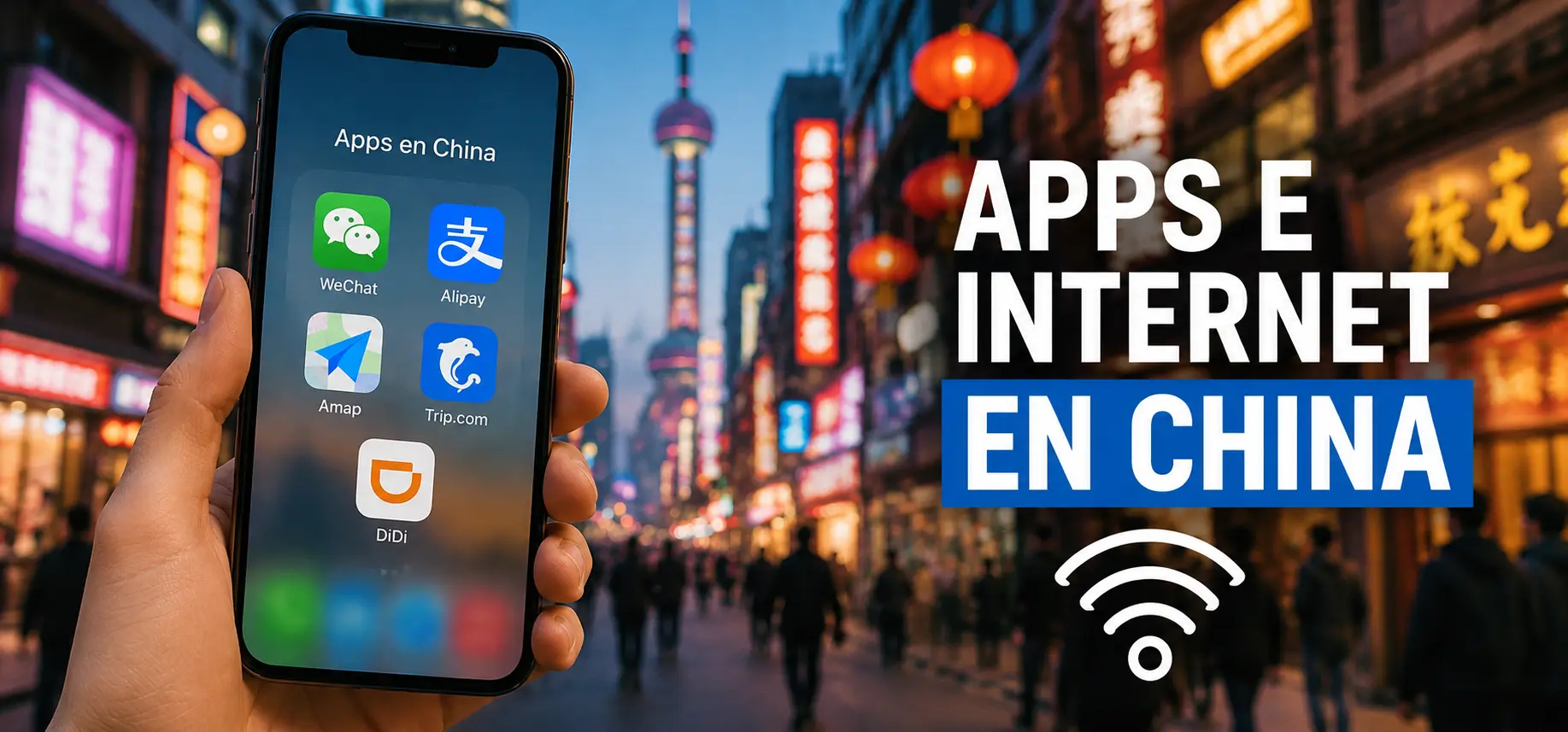 Celular con apps chinas para viajar en China