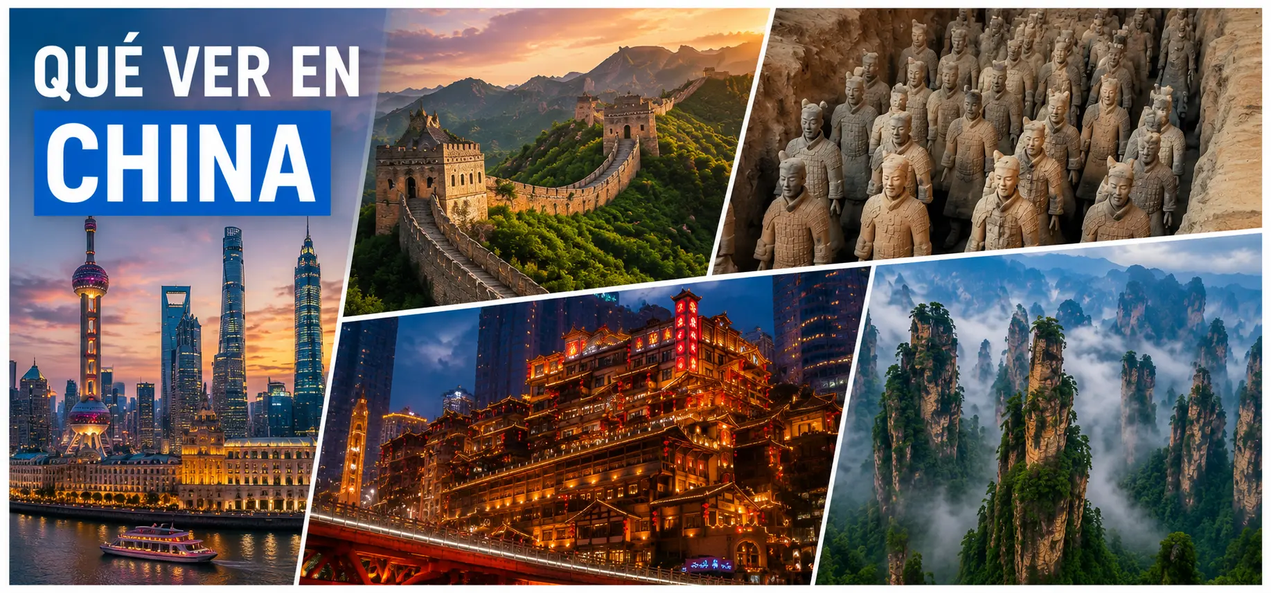 Paisaje icónico de China para planificar qué visitar