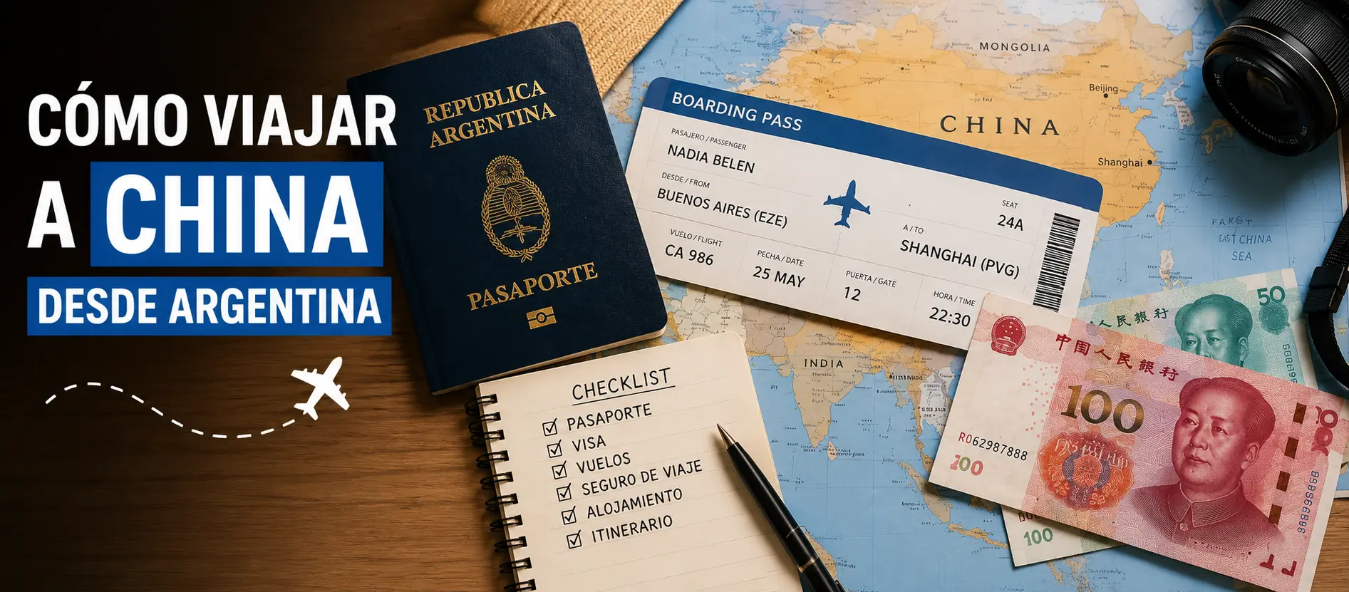 Pasaporte y documentos de viaje para ingresar a China